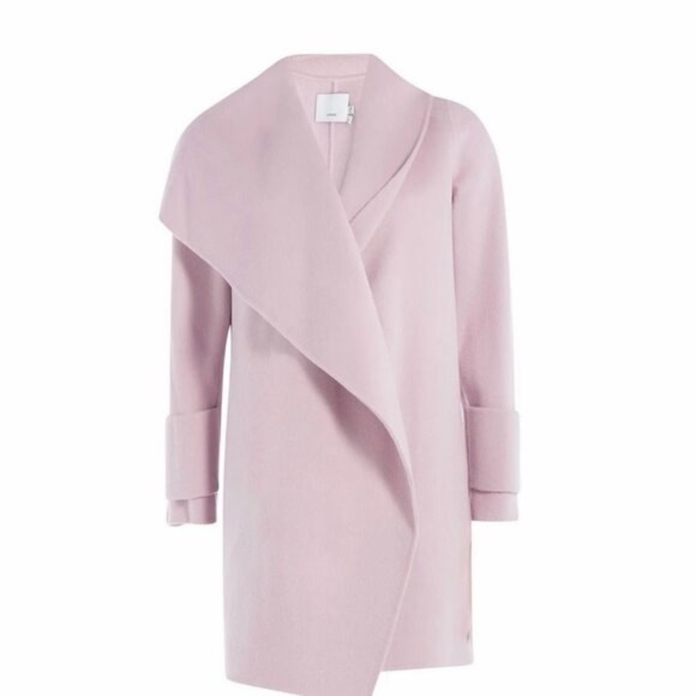 Vince ‘Drape Front Wool Coat’ in “Orchid” Lilac Purple / Light Pink Size Medium - Picture 3 of 16